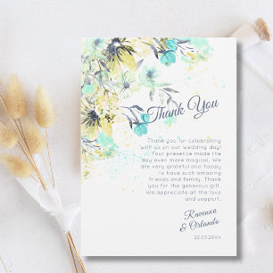 Pastel Wildflower Botanical Romance Thank You Card