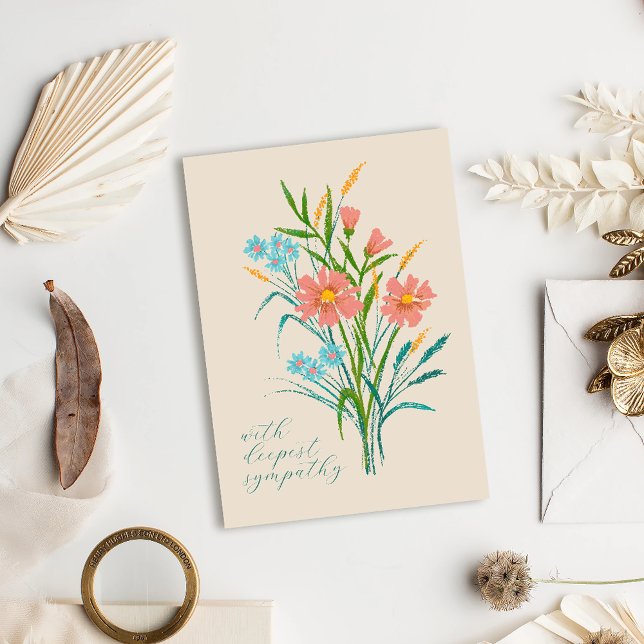 Pastel Wildflower Bouquet Sympathy Card (Creator Uploaded)