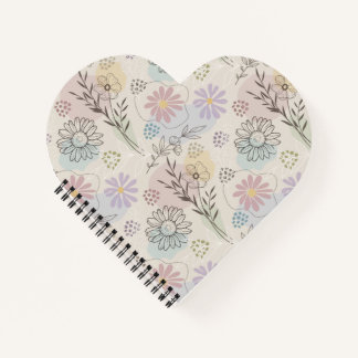 Pastel Wildflower Collage – Chic Floral Geometric Notebook