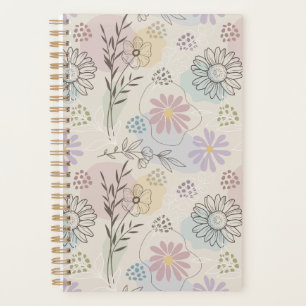 Pastel Wildflower Collage – Chic Floral Geometric Planner