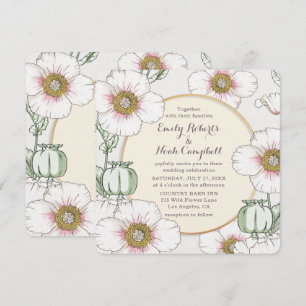 Pastel Wildflower Country Garden Wedding Invitation