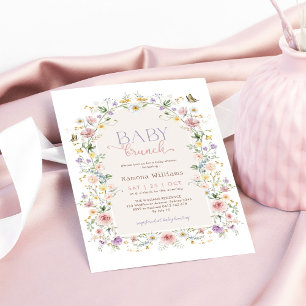 Pastel Wildflower Garden Baby Shower Brunch Invitation
