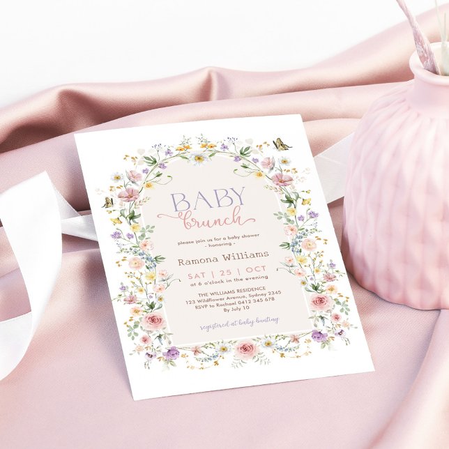 Pastel Wildflower Garden Baby Shower Brunch Invitation (Creator Uploaded)