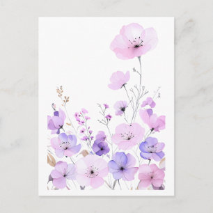 Pastel Wildflower Garden Soft Floral Bloom Postcard