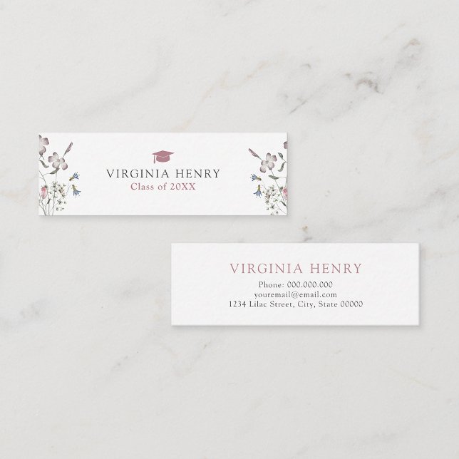 Pastel Wildflower Graduate Name Card (Pastel Wildflower Graduate Name Card by Painted Paperie)