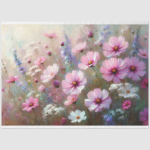 Pastel Wildflower Impressionist Painting Decoupage Tissue Paper