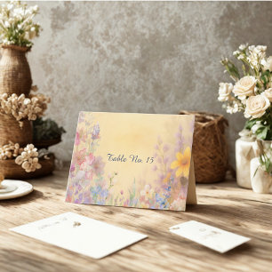 Pastel Wildflower Meadow Barn Wedding table number