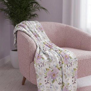 Pastel Wildflower Meadow Floral Custom Pattern Fleece Blanket