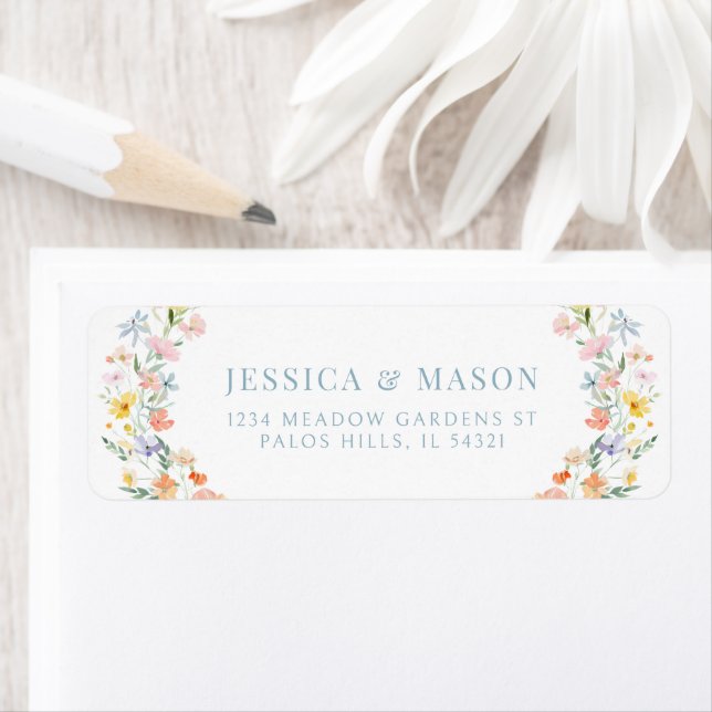 Pastel wildflower meadow flower Return Address (Insitu)