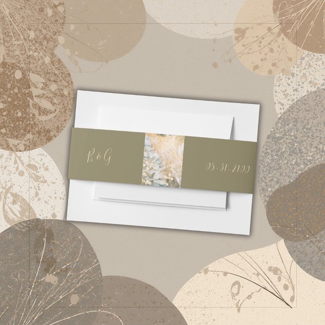 Pastel Wildflower Meadow Wedding Invitation Belly Band (Creator Uploaded)