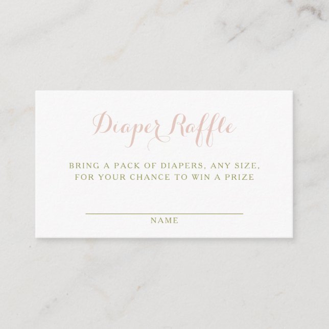 Pastel Wildflower Monogram Crest Diaper Raffle Enclosure Card (Front)