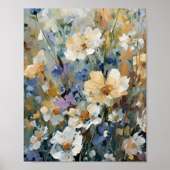 Pastel Wildflower Oil Painting Poster (Front)