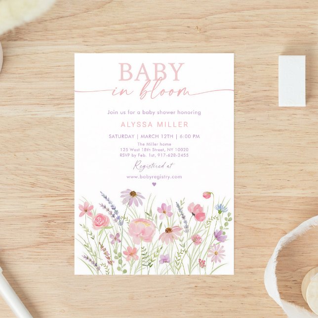 Pastel Wildflower Spring Baby Shower Invitation (Creator Uploaded)