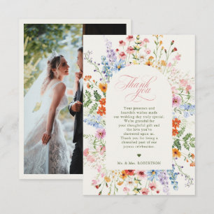Pastel Wildflower Spring Garden Floral Wedding Thank You Card