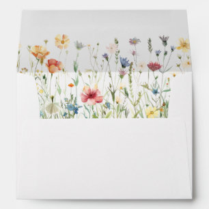Pastel Wildflower Wedding Envelope