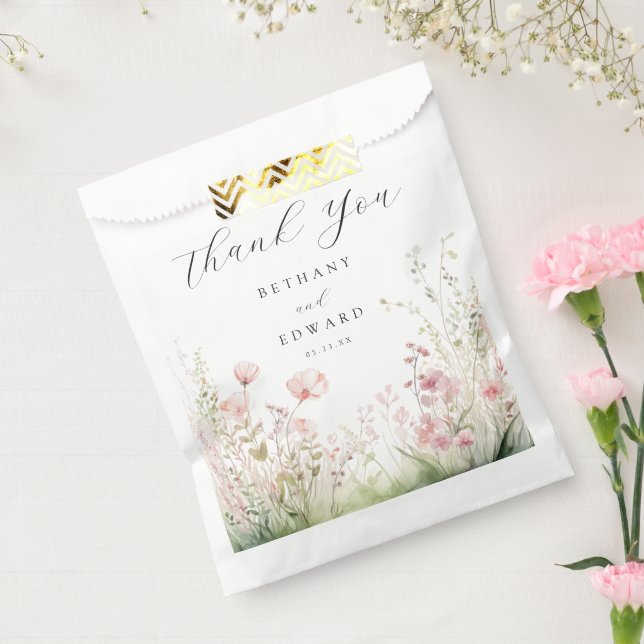 Pastel Wildflower Wedding Favour Bags (Sealed)