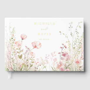 Pastel Wildflower Wedding Guest Book