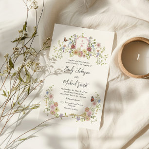 Pastel Wildflower Wedding Invitation