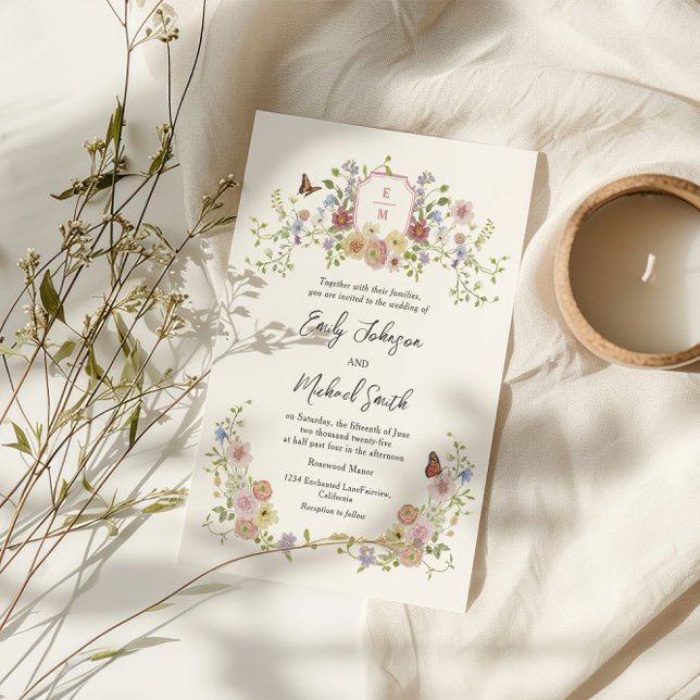 Pastel Wildflower Wedding Invitation (Creator Uploaded)