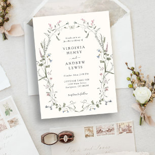 Pastel Wildflower Wedding Invitation