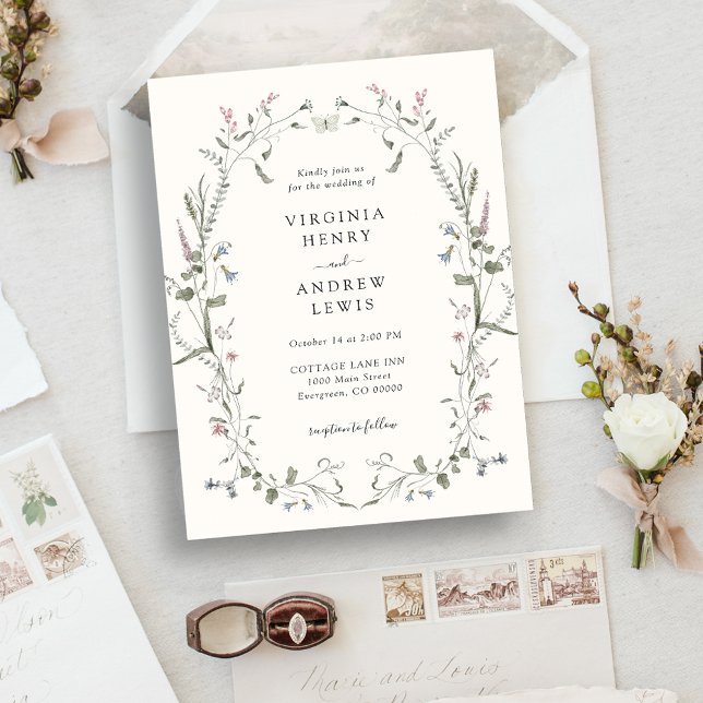 Pastel Wildflower Wedding Invitation (Creator Uploaded)