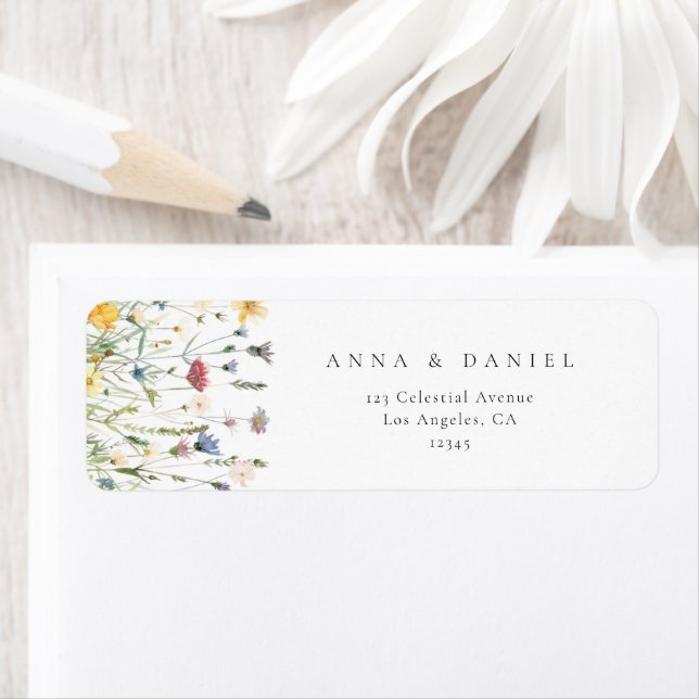Pastel Wildflower Wedding Return Address (Insitu)