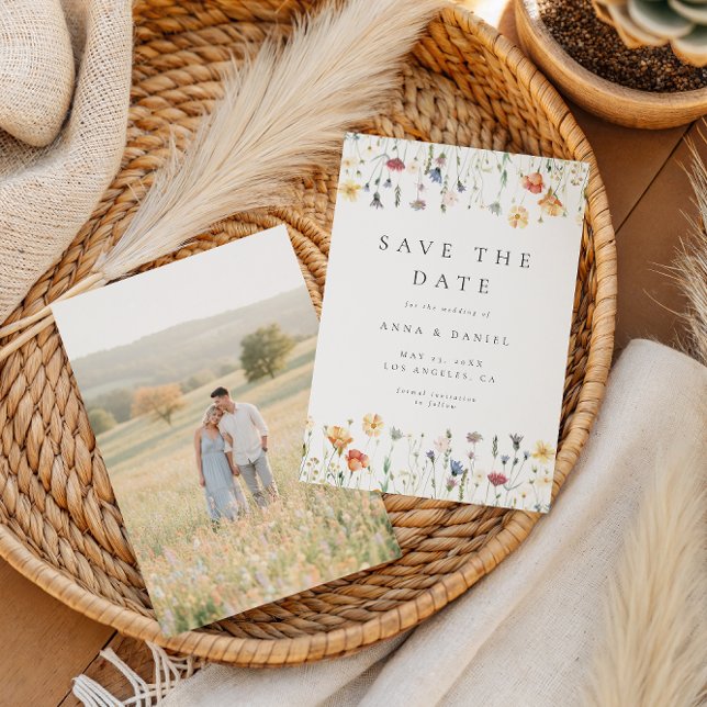 Pastel Wildflower Wedding Save The Date (Creator Uploaded)