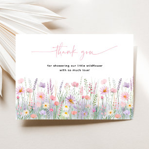 Pastel Wildflowers Baby Shower Thank You Card