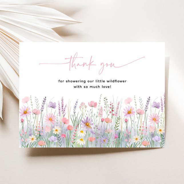 Pastel Wildflowers Baby Shower Thank You Card (Creator Uploaded)