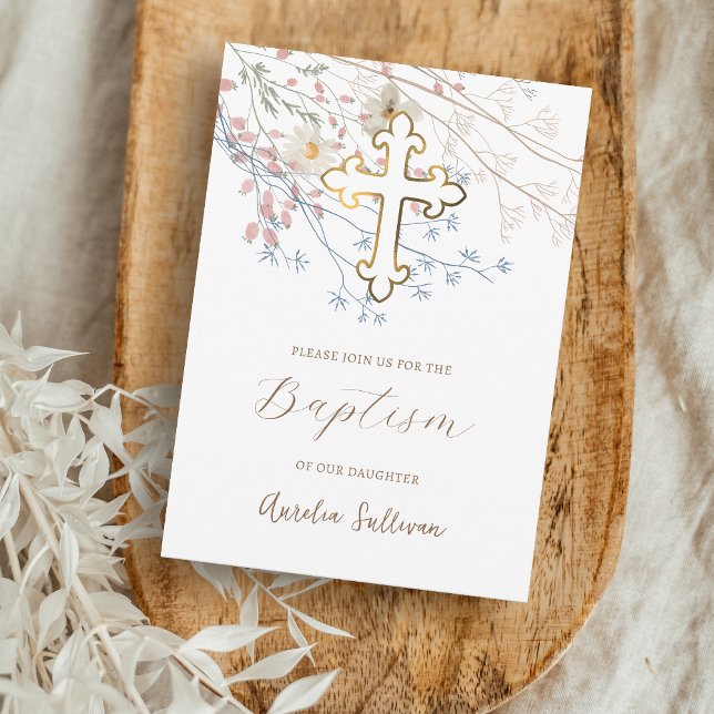 Pastel Wildflowers Baptism Invitation (Creator Uploaded)