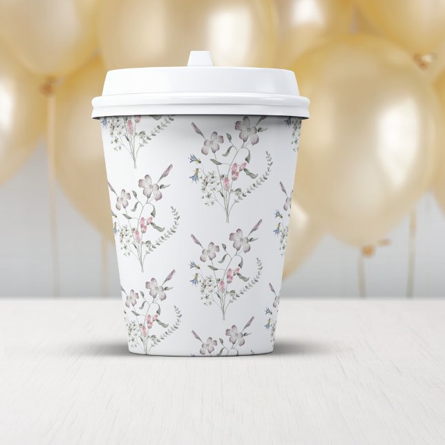 Pastel Wildflowers Paper Cups (Pastel Wildflowers Paper Cups by Painted Paperie
)