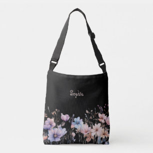 Pastel Wildflowers Spring Personalise Gradient Crossbody Bag