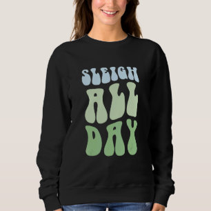 Pastel Winter Christmas Sleigh All Day Sweatshirt