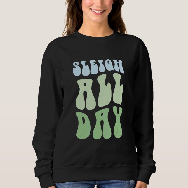 Pastel Winter Christmas Sleigh All Day Sweatshirt (Front)