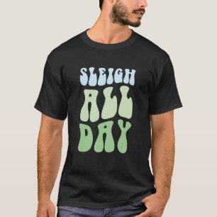 Pastel Winter Christmas Sleigh All Day T-Shirt
