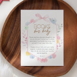 Pastel Winter Wonderland Baby Shower Book Request Enclosure Card<br><div class="desc">This Pastel Winter Wonderland Baby Shower Book Request Enclosure Card design is an adorable pastel sugar plum fairytale, featuring a clean minimalist white background for black and golden brown text with handwritten script, creating a simple and neutral modern style. This classic arrangement is sweetly embellished with cheerful festive garlands of...</div>