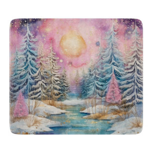 Pastel Winter Wonderland Cutting Board