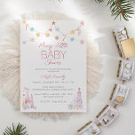 Pastel Winter Wonderland Merry Little Baby Shower Invitation<br><div class="desc">This Pastel Winter Wonderland Merry Little Baby Shower Invitation design is an adorable pastel sugar plum fairytale, featuring a clean minimalist white background for black and golden brown text with handwritten script, creating a simple and neutral modern style. This classic arrangement is sweetly embellished with cheerful festive garlands of Christmas...</div>