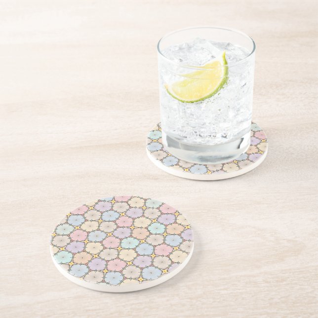 Pastel Wood Slices Coaster (Side)