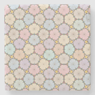 Pastel Wood Slices Stone Coaster