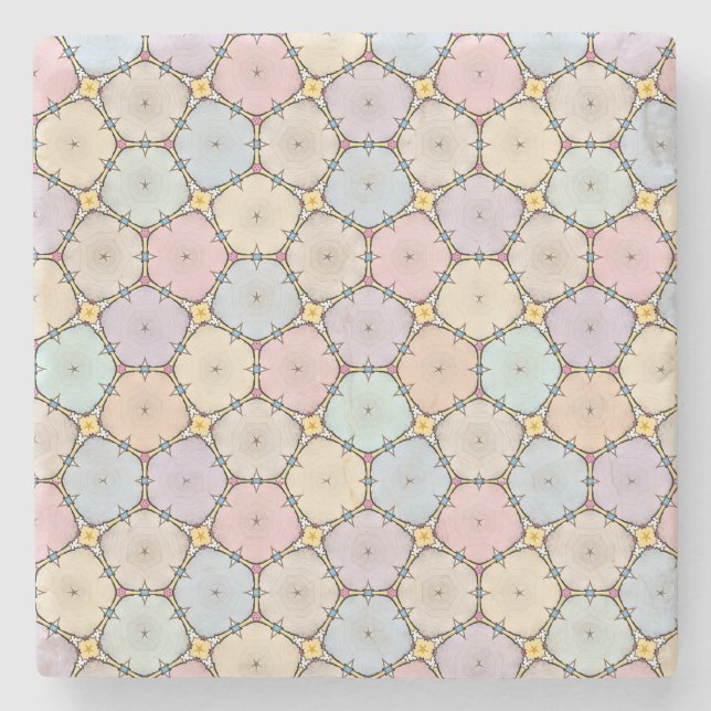 Pastel Wood Slices Stone Coaster (Front)