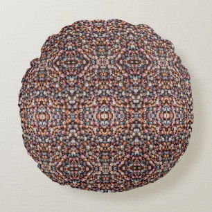 Pastel Wooden Beads Blanket Round Cushion