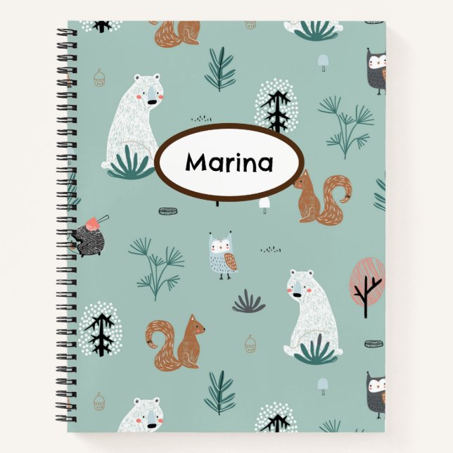 Pastel woodland animals notebook (Front)