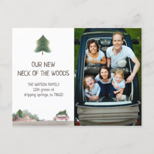 pastel woodland Moving Announcement Postcard