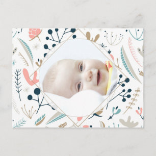 Pastel Woodland Photo Birthday Invitation Postcard