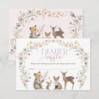 Pastel Woodland Wildflowers Diaper Raffle Baby
