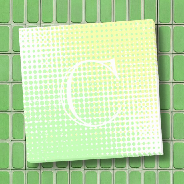 Pastel yellow and green two-tone gradient monogram post-it notes (Creator Uploaded)