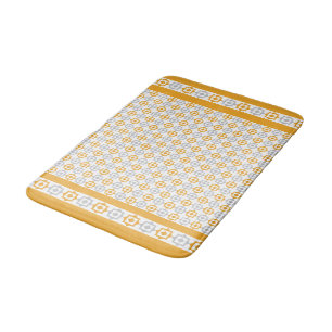 Pastel Yellow And Grey  Bath Mat