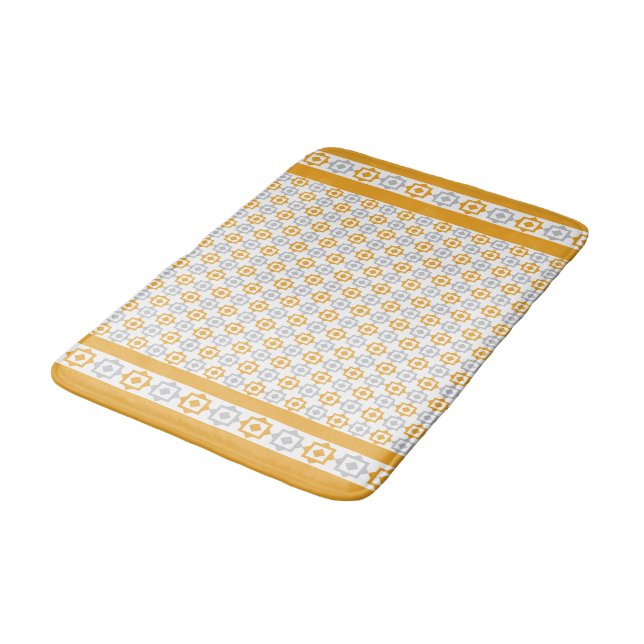 Pastel Yellow And Grey  Bath Mat (Angled)