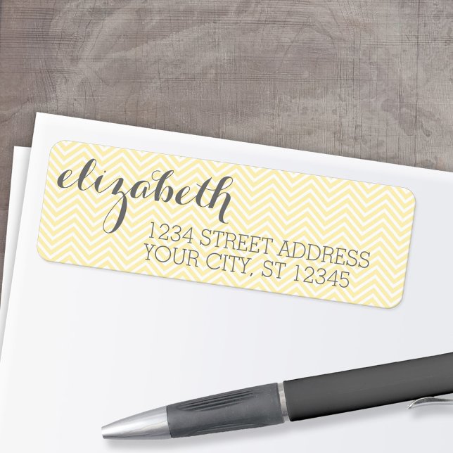 Pastel Yellow and Grey Stationery Suite for Women (Custom Return Address Labels - Low Minimum)
